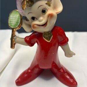 Enesco Red and Gold Elf Figurine
